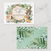 Carte D'accompagnement Verdure rustique Bois Animaux Repas de couches Raf (Devant / Derrière)