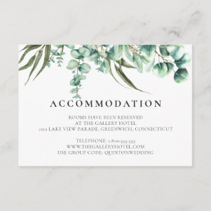 Carte D'accompagnement Verdure rustique Eucalyptus Watercolor Hotel