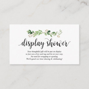 Carte D'accompagnement Verdure, Script noir moderne, douche à affichage