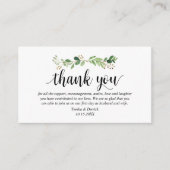 Carte D'accompagnement Verdure, Script noir moderne, Merci Mariage (Devant)