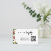 Carte D'accompagnement Verdure tropicale Mariage d'aquarelle RSVP (Debout devant)