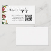 Carte D'accompagnement Verdure tropicale Mariage d'aquarelle RSVP (Devant / Derrière)