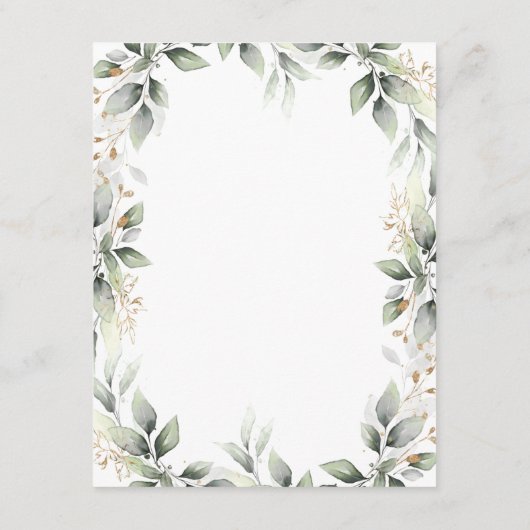 Carte D'accompagnement Verdure vert et or Géométrique Mariage rustique (Dos)