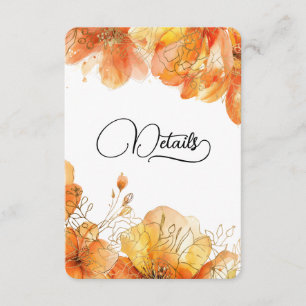 Carte D'accompagnement Verona Sunset Floral Gold Mariage Détails