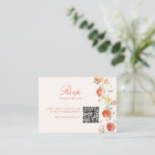 Carte D'accompagnement Verona Sunset Orange QR Code Mariage RSVP (Debout devant)