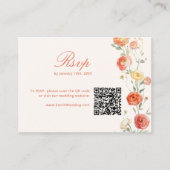 Carte D'accompagnement Verona Sunset Orange QR Code Mariage RSVP (Devant)