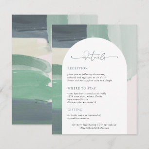 Carte D'accompagnement Verre de mer océanique   Détails pour les invités 