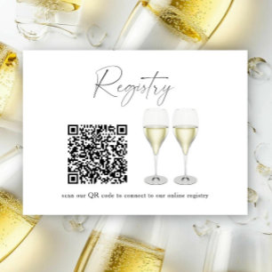Carte D'accompagnement Verres à champagne code QR Salle de réception de m