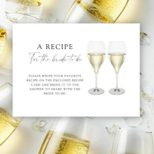 Carte D'accompagnement Verres à champagne - Recette pour la future mariée