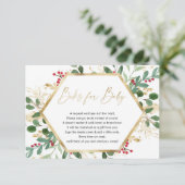 Carte D'accompagnement vert doré de Noël rouge pour bébé enclos (Debout devant)