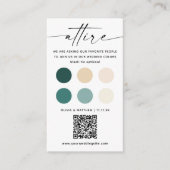 Carte D'accompagnement Vert et ivoire Guest Mariage code robe QR Insérer (Devant)