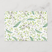 Carte D'accompagnement Vert feuilles | Aquarelle Raffle (Dos)