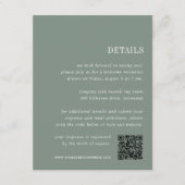 Carte D'accompagnement Vert foncé | Détails du Mariage tout-en-un (Devant)