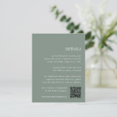 Carte D'accompagnement Vert foncé | Détails du Mariage tout-en-un (Debout devant)
