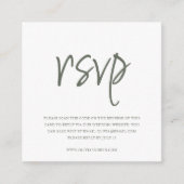 Carte D'accompagnement Vert forêt | Code QR | RSVP mariage (Devant)