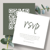 Carte D'accompagnement Vert forêt | Code QR | RSVP mariage