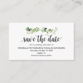 Carte D'accompagnement Vert moderne, Noir, Mariage Enregistrer la date (Devant)