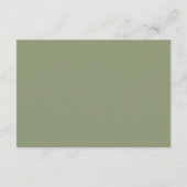 Carte D'accompagnement Vert mousse Formel Classique Élégant Mariage (Dos)