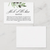 Carte D'accompagnement Vert olive Approvisionnez le bar Réception de mari (Devant / Derrière)