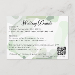 Carte D'accompagnement Vert organique Mariage Abstrait géométrique