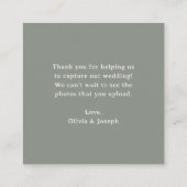 Carte D'accompagnement Vert sage | Le Mariage de code QR capte l'amour (Dos)