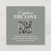 Carte D'accompagnement Vert sage | Le Mariage de code QR capte l'amour (Devant)