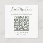 Carte D'accompagnement Vert sage | White Share The Love QR Code (Devant)