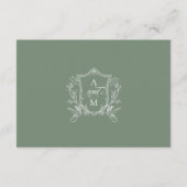 Carte D'accompagnement Vert sauge blason vintage RSVP (Dos)