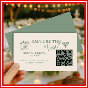 Carte D'accompagnement Vert Sauge Capturez le code QR de mariage de l'a
