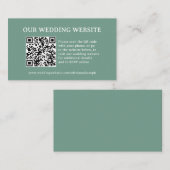 Carte D'accompagnement Vert Sauge | Code QR du site Web de mariage (Devant / Derrière)