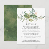 Carte D'accompagnement Vert sauge et or blanc Détails botaniques pour inv (Devant / Derrière)