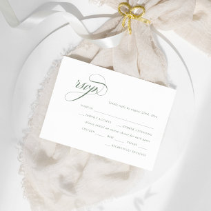 Carte D'accompagnement Vert sauge Vintage Crête RSVP