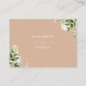 Carte D'accompagnement Vert Tan Floral Souhaite Bien Mariage (Dos)