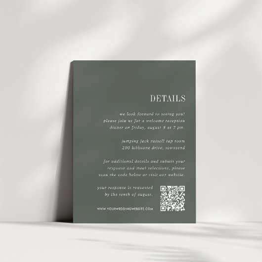 Carte D'accompagnement Vert thym | Détails du Mariage tout-en-un