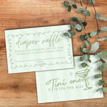Vert Un Tini Un Baby shower Déchet Raffle