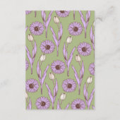 Carte D'accompagnement Vert violet rétro Y2K Funky Hippie Flower Motif (Dos)