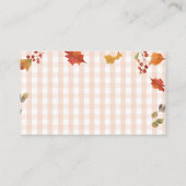 Carte D'accompagnement Vêtements de bébé floraux de citrouille d'automne (Dos)