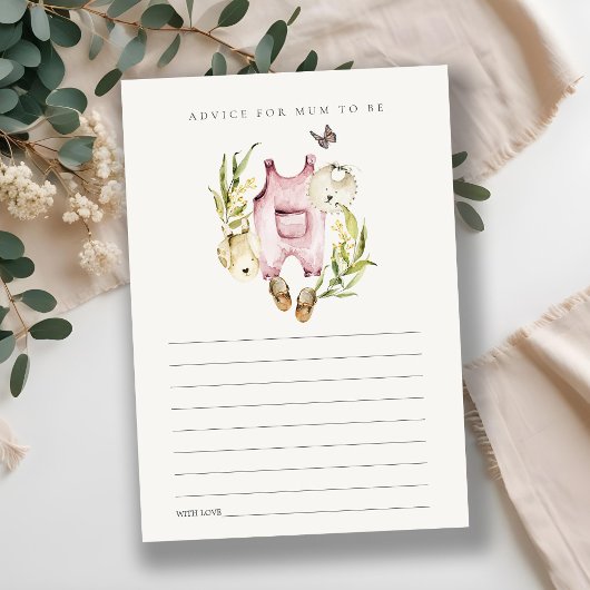 Carte D'accompagnement Vêtements feuillus en feuillage Conseils pour Baby