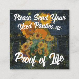 Carte D'accompagnement Veuillez envoyer vos culottes usées comme preuve d