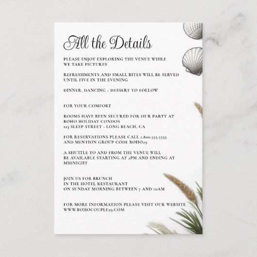 Carte D'accompagnement Vibe de plage (Devant)