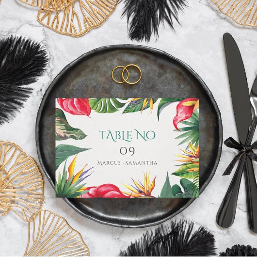 Carte D'accompagnement Vibe Tropicale Cadre Fleurs Colorées