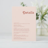 Carte D'accompagnement Vibes rétro simples | Détails du rose pâle (Debout devant)