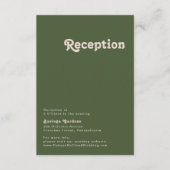 Carte D'accompagnement Vibes rétro simples | Réception de mariage vert ol (Devant)
