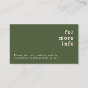 Carte D'accompagnement Vibes rétro simples   Site Mariage vert d'olive