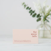 Carte D'accompagnement Vibes rétro simples | Site Web Mariage rose pâle (Debout devant)