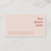 Carte D'accompagnement Vibes rétro simples | Site Web Mariage rose pâle (Devant)