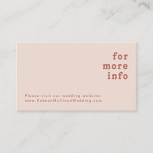 Carte D'accompagnement Vibes rétro simples   Site Web Mariage rose pâle