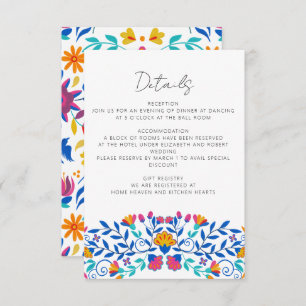 Carte D'accompagnement Vibrant mexicain Floral Fiesta Mariage