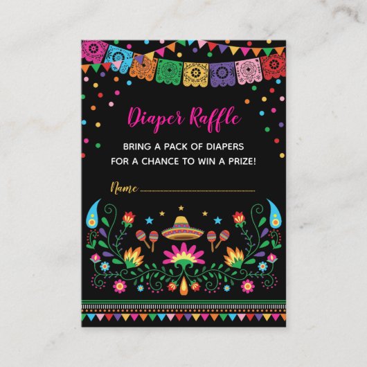 Carte D'accompagnement Vibrant mexicaine Fiesta Baby shower de raffle de (Devant)