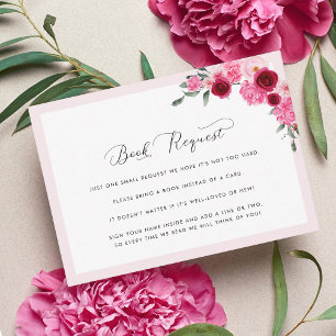 Carte D'accompagnement Vibrant rose floral Baby shower de demande de rése